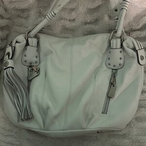 B. Makowsky White Leather Shoulder Bag